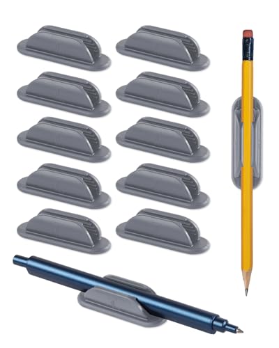 Tiizze Silicone Adhesive Pencil Holders for Classroom & Desk, 10 Pack, Grey - color: Gray