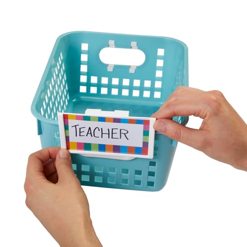 Really Good Stuff Basket & Bin Label Holders with Labels, 12-Pack