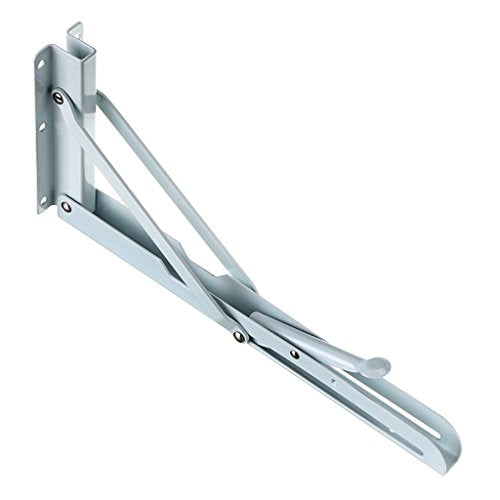 Sumnacon Sturdy Folding Shelf Brackets - Heavy Duty Metal Triangle Table Bench Folding Shelf Brackets, 2 Pcs Folding Shelf Hinge Wall Mounted (12 Inch, White) - color: White, size: 12 Inch