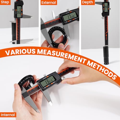 HARDELL Digital Caliper 0-8" Stainless Steel, Inch/Fractions/mm (Pack of 2) - size: 8 Inch (Pack of 2)