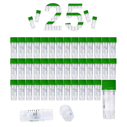 0.5ml Cryovials, Side-Coded, External Thread, Green, 25Pcs - color: Green, size: 0.5ml