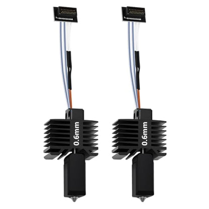 2PCS 0.6mm P1S P1P Hotend, Upgraded All-Metal Hardened Steel Nozzle Hotend Pre-Assembled with 24V 48W Ceramic Heater & High-Temp Thermistor Replacement Hot end for Bambu Lab P1 Series 3D Printers - size: 0.6mm