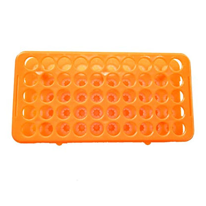 MUHWA Plastic Test Tube Rack with Silicone Pad Tubes 50 Positions 18 mm Centrifuge Tube Racks (Orange) - color: Orange