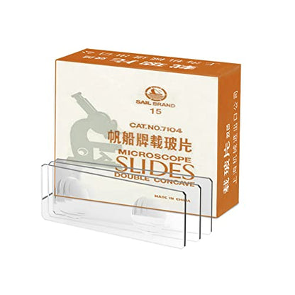 VSP104 72 Pcs Double Concave Microscope Slides - style: Double Concave Microscope Slides