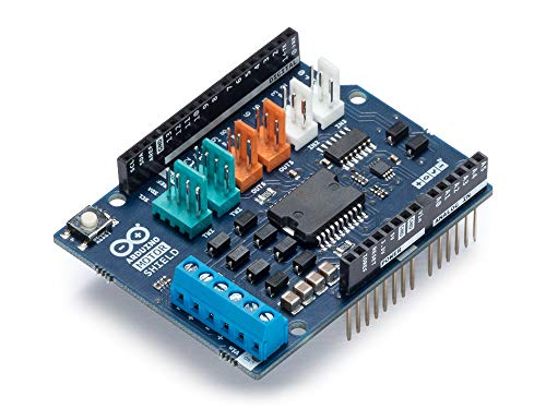 Arduino Motor Shield REV3 [A000079] - Motor Control, 4 DC Motors, 2 Stepper Motors, 1.2A per Motor, Integrated Power Supply, Compatible with Arduino IDE for Robotics and Automation Projects
