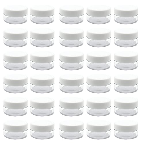 30 Pcs Sample Containers, 10 Gram Mini Sample Jars with White Lid - color: White