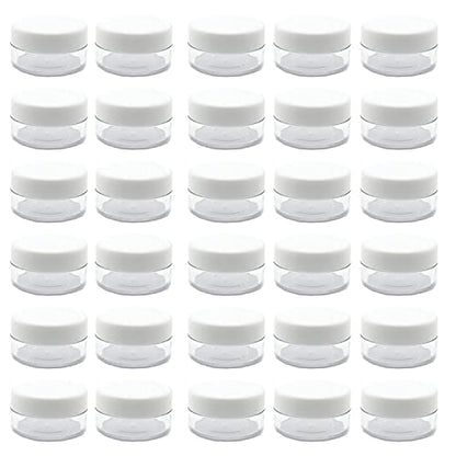 30 Pcs Sample Containers, 10 Gram Mini Sample Jars with White Lid - color: White