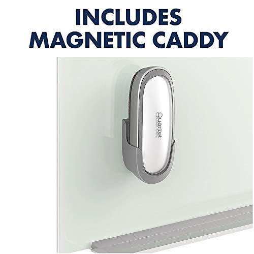 Quartet White Board Dry Erase Board Eraser, 6" x 2-3/8", Premium Max Clean for Dry Erase Markers, Includes Magnetic Caddy Holder, Home School Supplies & Home Office Accessories, Silver (DFEB5) - size: 6" x 2-3/8" (Pack of 1), style: Premium Eraser