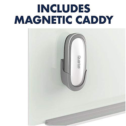 Quartet White Board Dry Erase Board Eraser, 6" x 2-3/8", Premium Max Clean for Dry Erase Markers, Includes Magnetic Caddy Holder, Home School Supplies & Home Office Accessories, Silver (DFEB5) - size: 6" x 2-3/8" (Pack of 1), style: Premium Eraser
