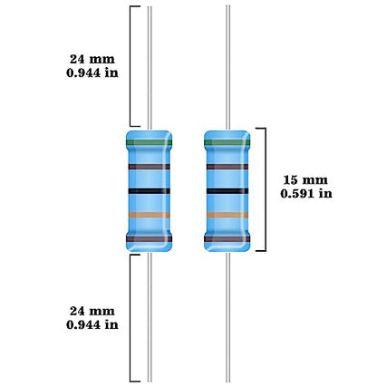 25 Values 2W Metal Film Resistor Kit from 1 Ohm to 1M Ohm 2 Watt 1% Resistors Assortment - style: 2W