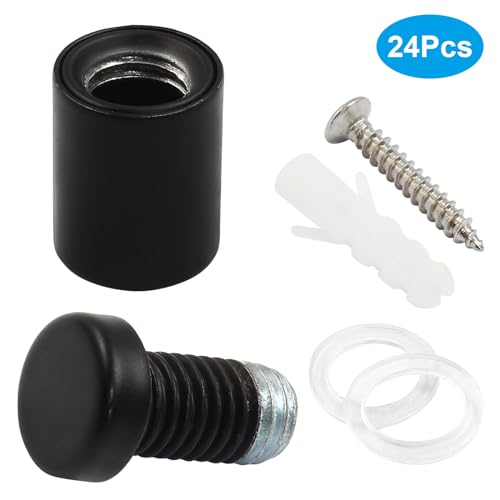 1/2" x 3/4" Sign Standoff Screws, 24 Pcs, Black Acrylic - color: Black, size: 1/2" x 3/4",24 Pcs