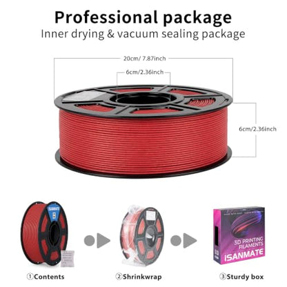 iSANMATE 3D Printer Filament ASA Marble Red Granite, UV & Weather Resistant ASA Filament Perfect for Outdoor Functional Parts, for Bambu Lab 3D Printers,AMS,AMSLite, 1kg Spool (2.2lbs) - color: Marble Red Granite