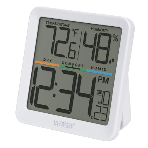 La Crosse Technology 302-1408-TBP Indoor Comfort Meter with Time & Date