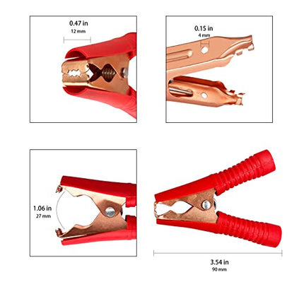 2 Piece 100 A Insulated Alligator Clips for Car Auto Vehicle