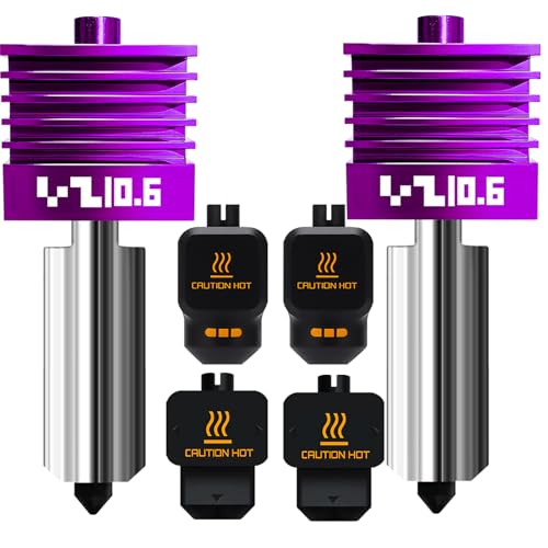2PK MPVD Hotend 0.6mm for Bambu Lab X2D/P2S H2/A1 Series Nozzle Upgrade Nano-Coating Anti-Stick Filament High Hardness 2800HV for Bambu lab X2D P2S Nozzle Bambu Lab H2S Hotend - color: 2 PK 0.6mm Hotend Kit