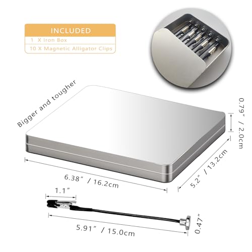Metal Painting Stand Base Holder, 10 PCS Magnetic Bendable Alligator Clip - color: Silver, size: S