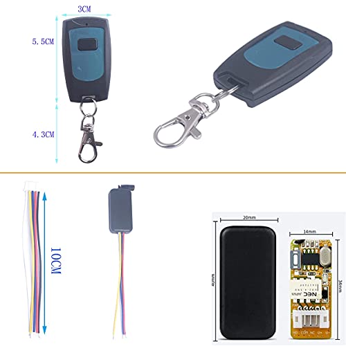 Micro Wireless Relay Switch, Momentary 433MHz RF DC 3.3-12V 5V - color: Mometary 433MHz