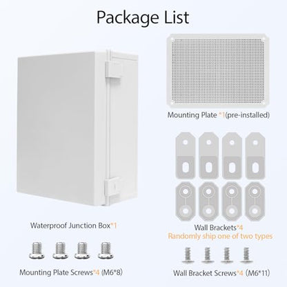 Electrical Box, IP65 Waterproof Dustproof ABS Plastic Enclosure, Outdoor and Indoor Project Box Hinged Cover with Mounting Plate Wall Brackets, Outer Dimension 15.7"x 11.8" x 7.1", Grey - size: 15.7"x 11.8" x 7.1" (1pc)