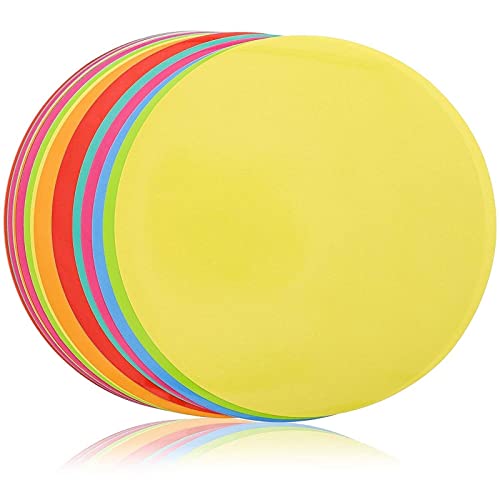 Juvale 24 Pack 11-inch Dry Erase Spots and Sticker Dots for Classroom Tables - Peel and Stick Circles for Teacher Supplies and School Essential Supplies (8 Colors)
