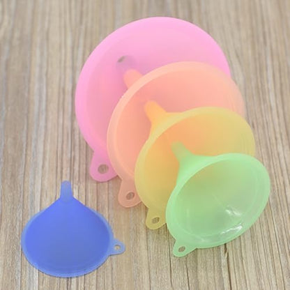 Kitchen Funnel Set with 5 Sizes Small to Large Plastic Cooking Funnel with Narrow Spout for Filling Bottles Transferring Liquid Dry Ingredients Cosmetic Lotion Essential Oils