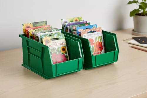HE HUDSON EXCHANGE 9.5" x 6" x 5" (6 Pack) Plastic Stackable Storage Bin, Green - color: Green, size: 6 Pack