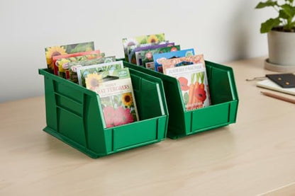 HE HUDSON EXCHANGE 9.5" x 6" x 5" (6 Pack) Plastic Stackable Storage Bin, Green - color: Green, size: 6 Pack
