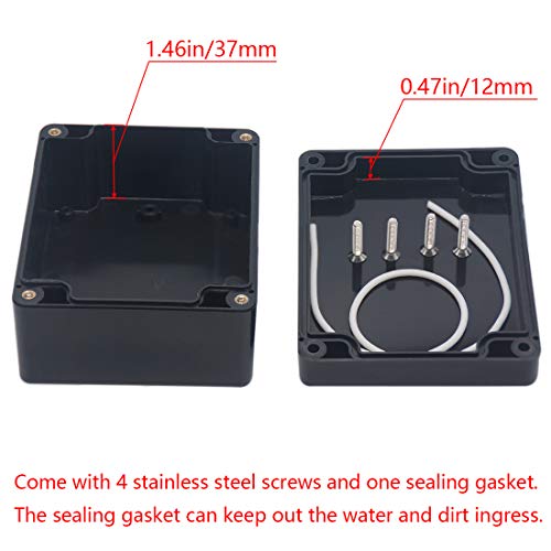 Junction box, Raculety Electrical Project Case Power Junction Box, Project Box Black (4.53"x3.54"x2.17") - color: Black, size: 4.53"x3.54"x2.17"