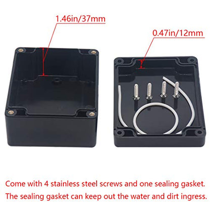 Junction box, Raculety Electrical Project Case Power Junction Box, Project Box Black (4.53"x3.54"x2.17") - color: Black, size: 4.53"x3.54"x2.17"
