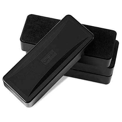 Amazon Basics Dry-Erase Whiteboard Erasers with Soft Pile, for School, Office, Home, and Classroom, Black, 4-Pack - size: 4-Pack