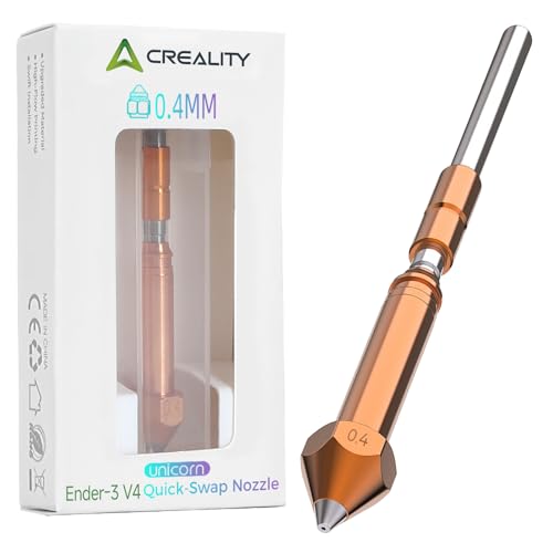 Creality Ender 3 V4 Nozzle 0.4mm, Official Original Unicorn 3D Printer Nozzles Kit, Integrated Hotend Nozzle Kit for Ender 3 V4 3D Printer, All-Metal Design, Anti-Clog, Smooth Flow - style: Ender 3 V4-0.4mm