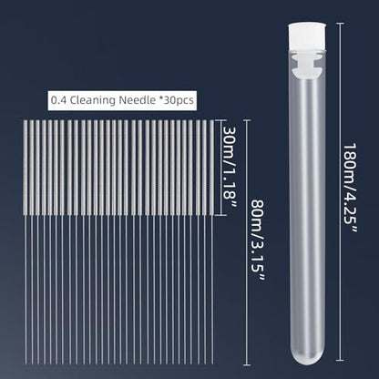 3D Printer Nozzle Cleaning Kit: 30Pcs 0.4mm Nozzle Cleaner, by 5APLUSREPRAP - size: 0.4mm