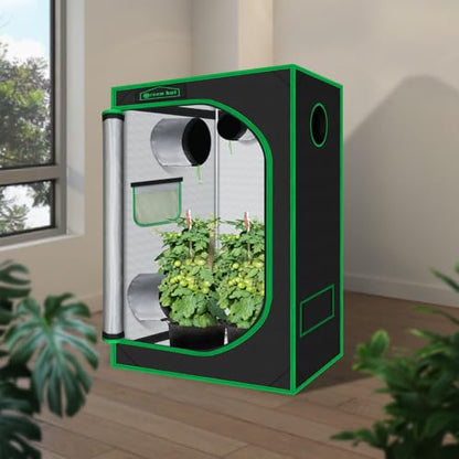 4x2 Grow Tent 48"x24"x60" 600D Mylar Hydroponic Growing Tent - size: 48"x24"x60"