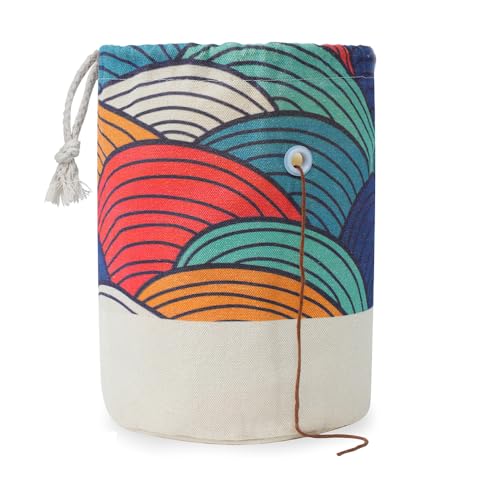 TOGETRUE Yarn Bag, Small Knitting Crochet Bag, Portable Yarn Storage Bags Organizer for Crocheting Project, Store Skein Ball, Short Knitting Needle (Small, Color Arc) - color: Color Arc, size: Small