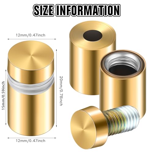 8 Sets Standoff Screws for Acrylic, Stainless Steel, 1/2 x 0.79 Inch - size: 1/2 x 0.79 Inch