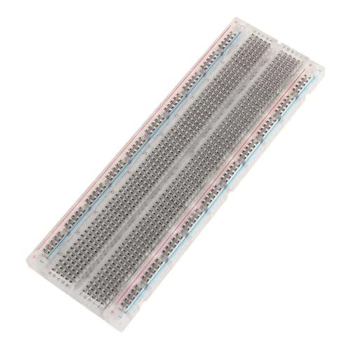Economy Solderless Clear Plug-in Breadboard 830 Tie Points, 6.5" x 2.1" - ROHS Compliant