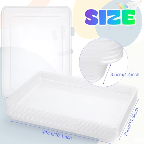 Hoteam 10 Pack Flat Bins Paper Trays,Clear,16.14 X 11.81 X 1.38 Inch - color: Clear, size: 16.14 x 11.81 x 1.38 Inch