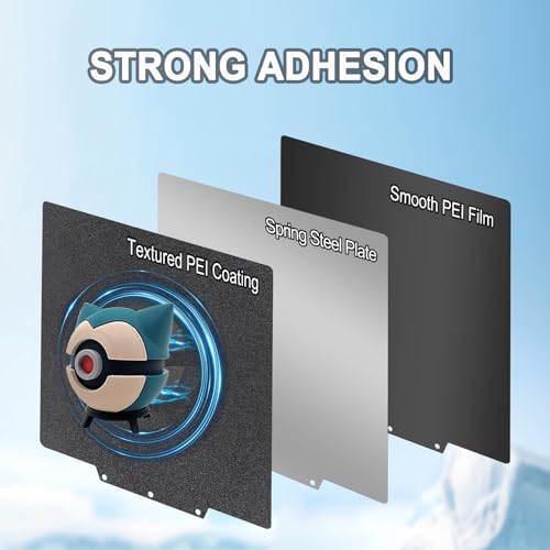 235×235mm Double-Sided PEI Build Plate for Adventurer AD5X/5M/5M Pro, Black Smooth & Textured Flexible Spring Steel Plate, PLA PLA+ TPU Low Temp Printing Bed - size: 235x235mm