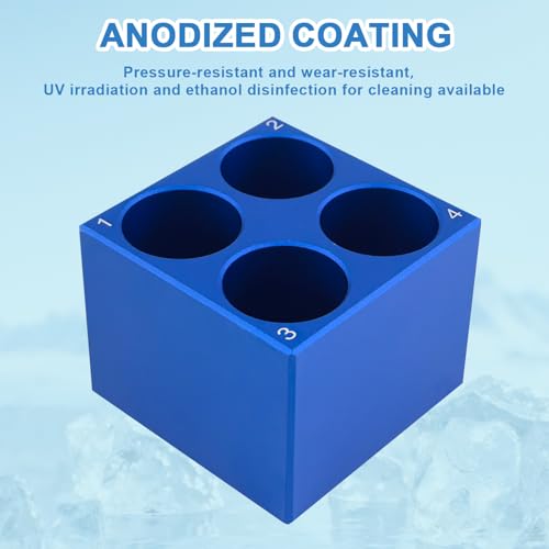 Aluminum Cooling Block - PCR Tubes Cooler, 4 Wells 50ml Centrifuge Tubes, Pack of One - size: 50mL 4 well
