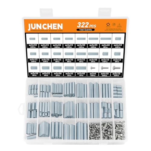 322 Pieces Hex Standoffs Spacers and Screws Assortment Kit,M3M4M5 Carbon Steel Female Metric Thread Spacer Motherboard Prototyping Accessories for PCB, Quad Copter Drone, Computer & Circuit Board - size: M3/M4/M5