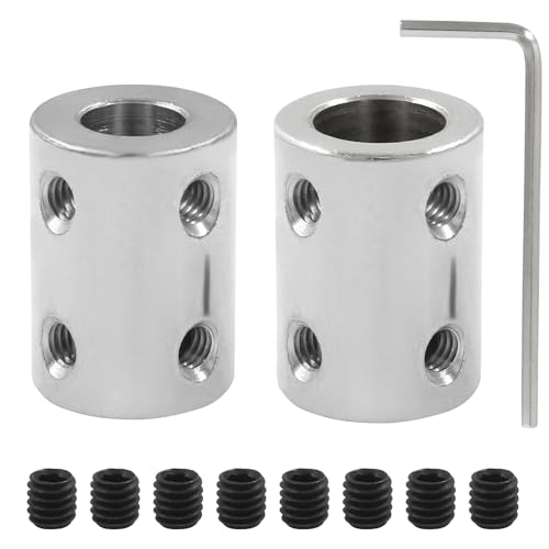 BokWin 2 Pcs Bore Rigid Coupling Set 8mm to 10mm Shaft Coupler - size: 8mm to 10mm