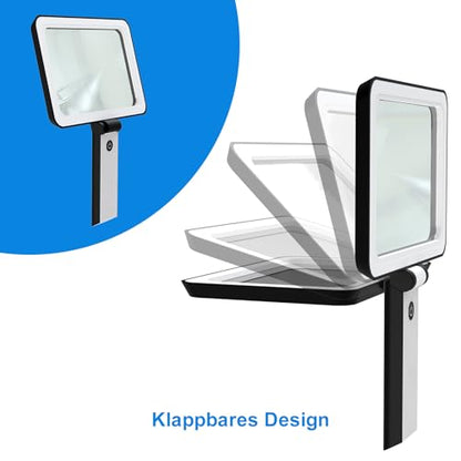 5X Magnifying Glass with Light,Foldable Acrylic Lenses Handheld Magnifying Glass,Lightweight Rectangular Magnifier for Seniors Reading、Close Work、Observe The Stamps - style: Magnifying glass without base