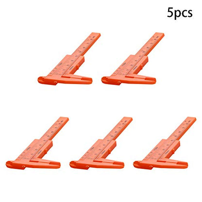 Utoolmart 5Pcs Vernier Caliper 80mm / 3.1-inch Plastic Measuring Tool for Precision Measurements Outside Inside Depth (Orange - size: 80mm Orange