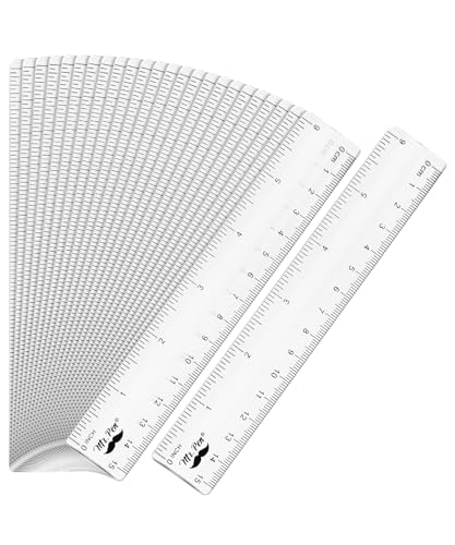Mr. Pen- Bulk Plastic Rulers, 6 Inch, 24 Pack, Easy-to-Read Markings - color: Clear, size: 24 Pack 6 Inch