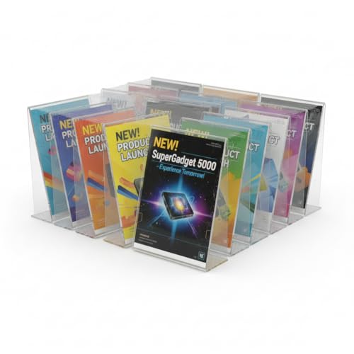 Azar Displays 112731 3.5" W x 5" H Vertical L-Shaped Sign Holder-10pk - size: 3.5 in W x 5 in H Vertical