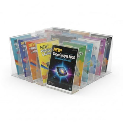 Azar Displays 112731 3.5" W x 5" H Vertical L-Shaped Sign Holder-10pk - size: 3.5 in W x 5 in H Vertical