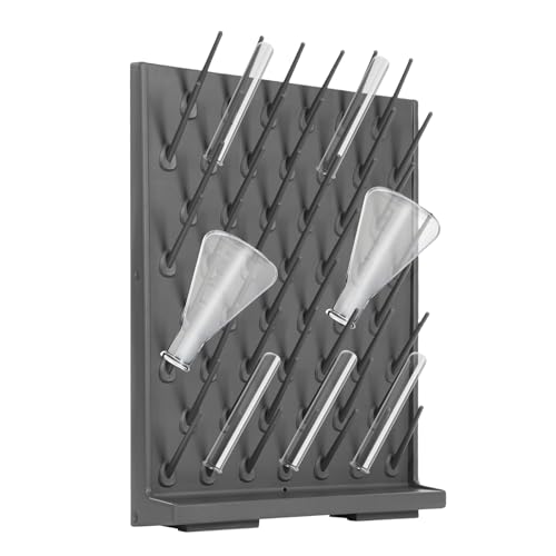 52 Pegs Lab Drying Rack, Drying Rack for Lab Glassware and Bottles - color: Gray, size: 52 Pegs