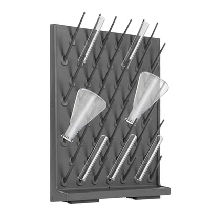 52 Pegs Lab Drying Rack, Drying Rack for Lab Glassware and Bottles - color: Gray, size: 52 Pegs