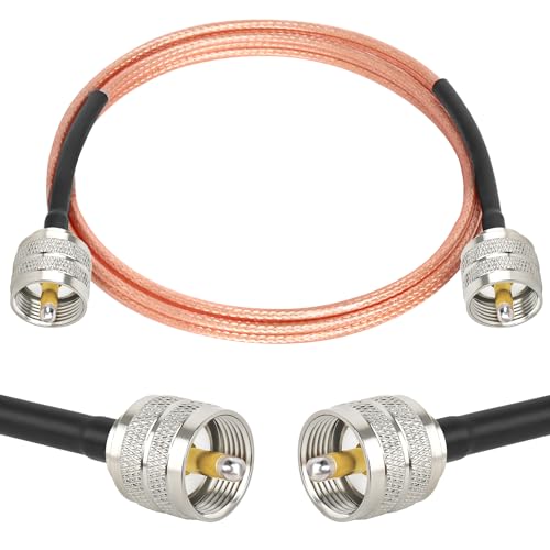 MOOKEERF RG316 CB Coax Cable - 6FT UHF PL259 Male to Male CB Antenna Cable 50 Ohm for HAM Radio,Antenna Analyzer,Dummy Load,SWR Meter - size: 6FT