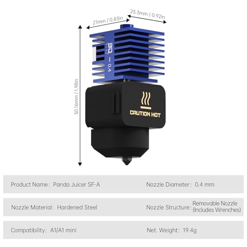 BIQU Panda Juicer SF 0.4mm Hotend Kit for Bambu-Lab A1/A1 Mini 3D Printers - size: 2Pack 0.4MM (Panda Juicer SF-A)