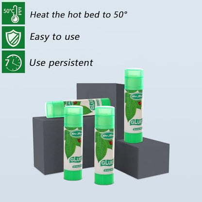 3D Printer Glue Stick – PVP Solid Glue for Heat Bed, Prevents Warping, Easy Release & Washable, Compatible with PLA,ABS,HIPS,PET,ASA Filaments, and Various Build Plates (Green) - color: Green